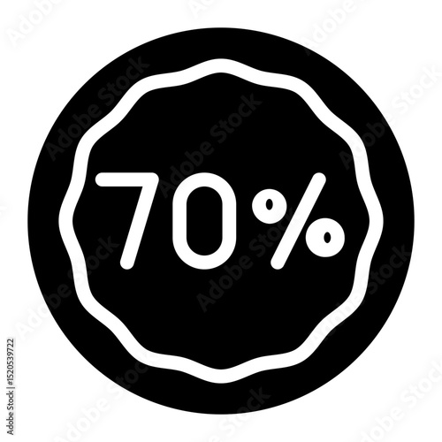 seventy percent glyph icon