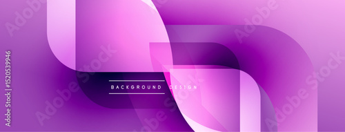 Abstract pink background. Smooth gradients, rounded rectangles overlap creating dynamic visual effect. Modern design element.