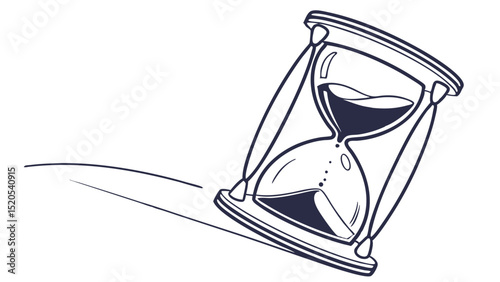 Hourglass sand time timer deadline countdown urgency passing moments sandglass illustration drawing art