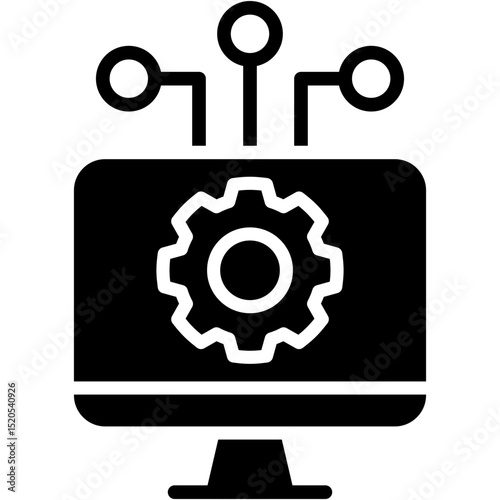 digital transformation glyph icon
