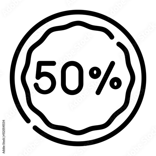 fifty percent line icon