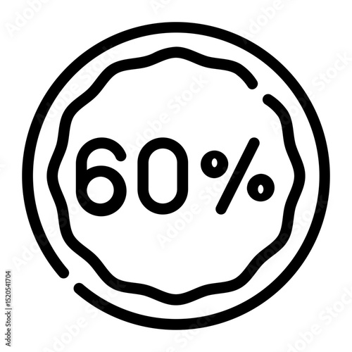 sixty percent line icon