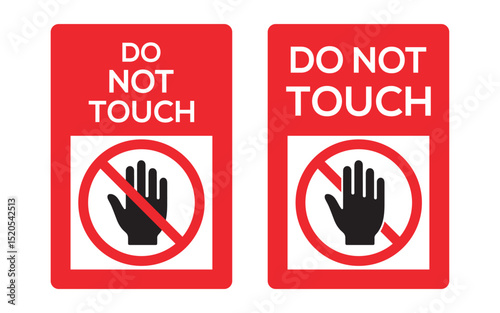 Stop and Warning Signs Icon Set – Red Forbidden Symbols and Traffic Safety Vector Illustration.