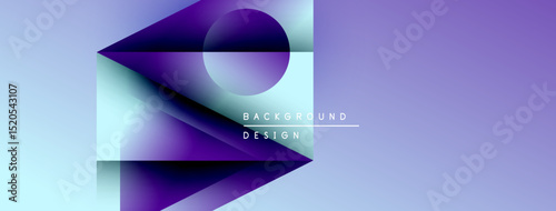 Abstract gradient design. Purple, blue hues create modern backdrop. Minimalist composition, geometric shapes present sleek visual.