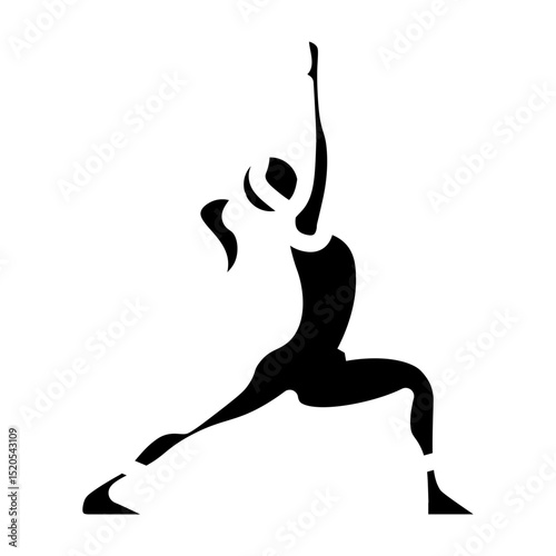 Warrior Pose Vector Glyph Icon Design