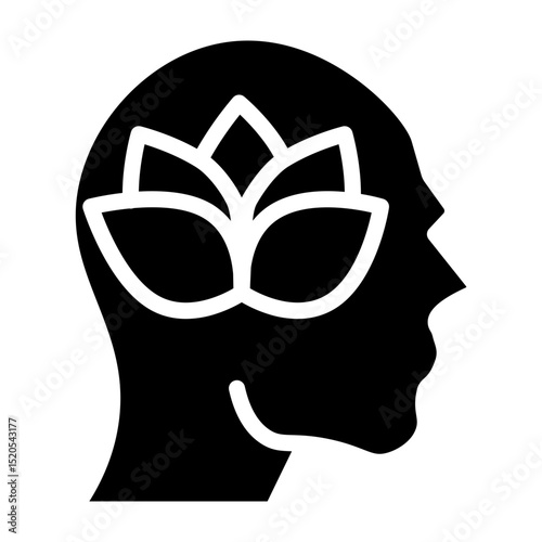 Mindful Breathing Vector Glyph Icon Design