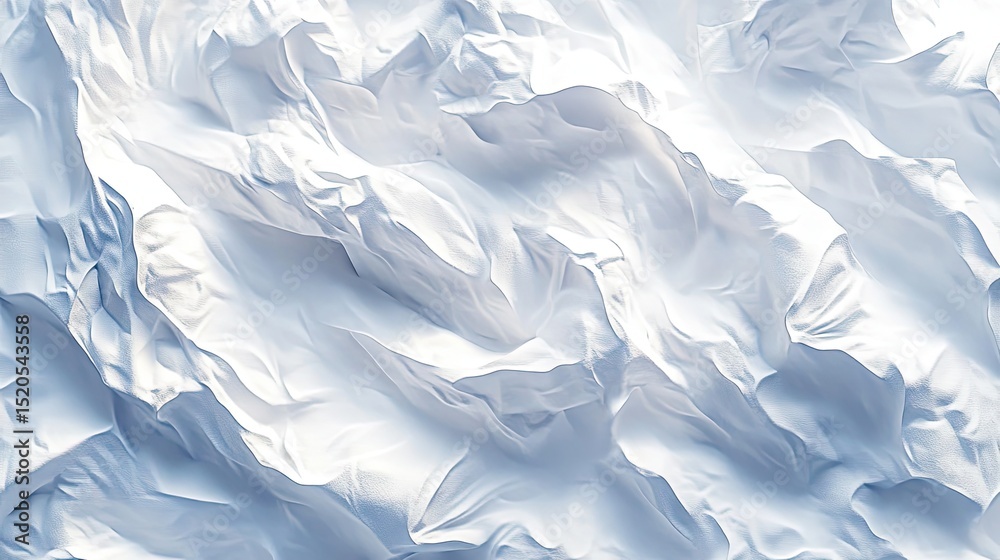 Obraz premium Close-up textured white fabric abstract art with soft lighting on pure white background - minimalist design