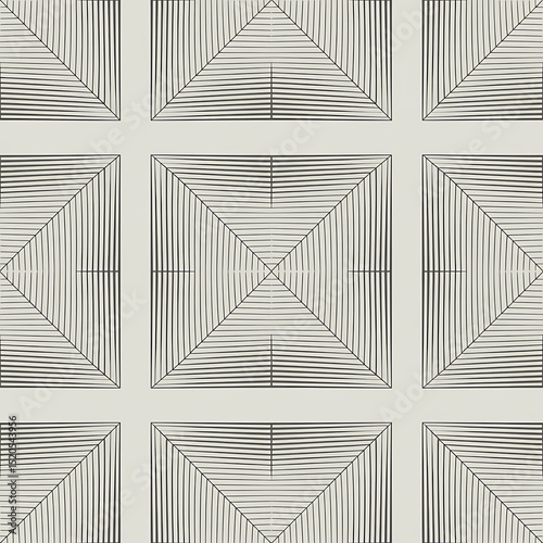 Symmetrical Abstract Geometric Pattern of Parallel Black Lines on White Background with Subtle Variations in Thickness