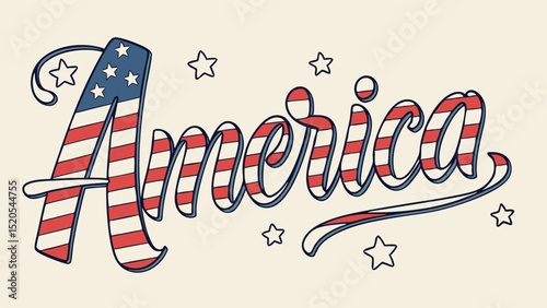 Patriotic america design with stars and stripes for fourth of july independence day celebration