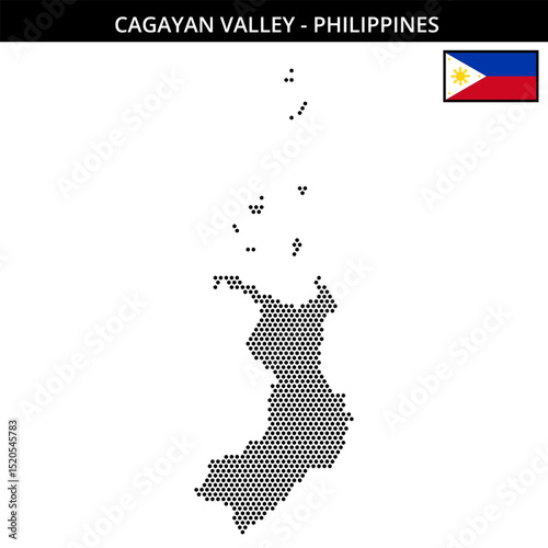 Small hexagonal dotted map of cagayan-valley in Philippines
