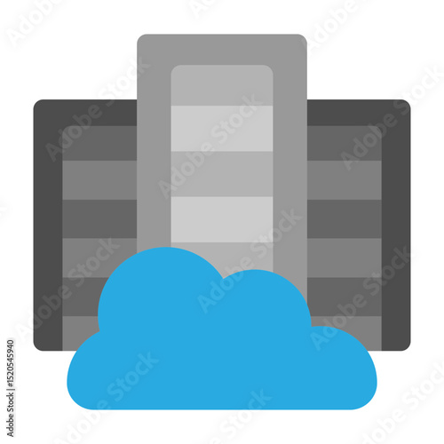 Data Center Vector Flat Icon Design