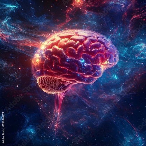 Abstract human brain. Artificial intelligence technology. Science background 