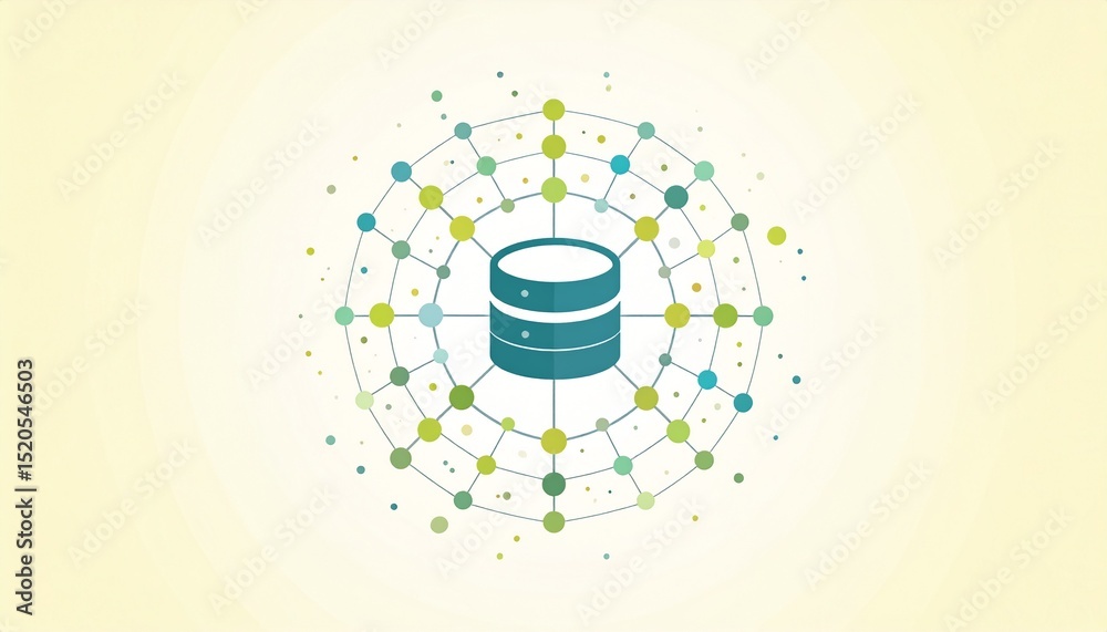 Obraz premium Global Network Database Server Connection Technology Abstract Illustration