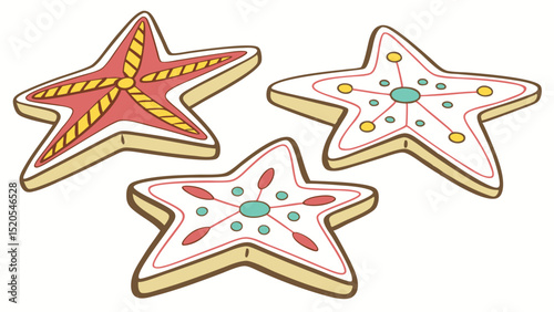 Star shaped christmas cookies holiday baking festive treats homemade dessert icing sugar art design 100