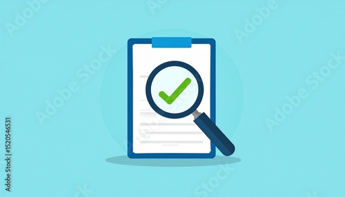 Approved Checklist Document Magnifying Glass Inspection Quality Control Business Concept