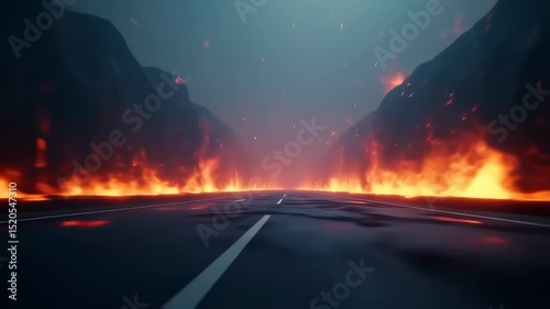 Inferno Road, A fiery journey through landscapes of intense heat and energy