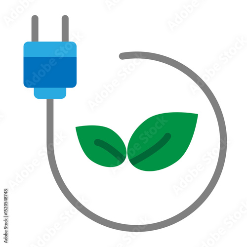 Save Energy Vector Flat Icon Design