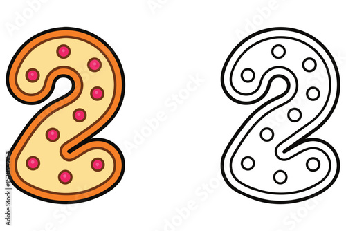 Number two looks adorable with its pink sprinkles, and it includes a monochrome version