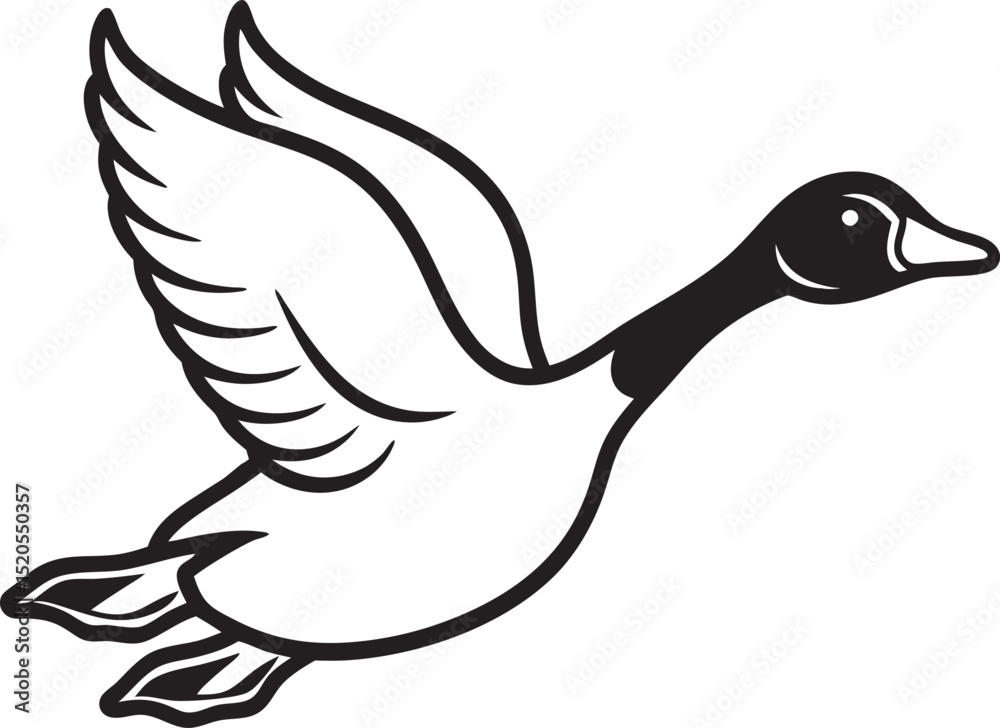 Obraz premium vector illustration of a duck