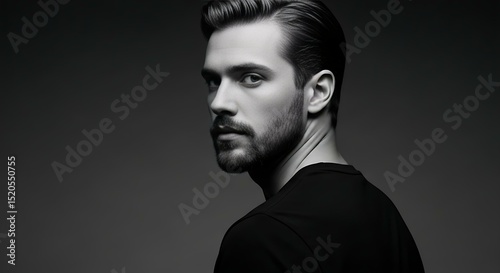 Handsome Man Monochrome Portrait