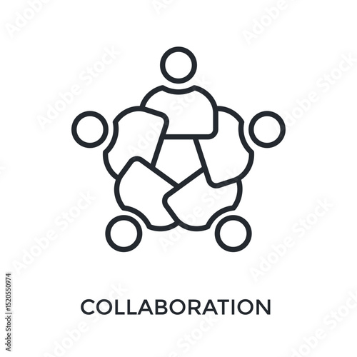 Collaboration Icon Outline Style. Vector Illustration For Graphic Design