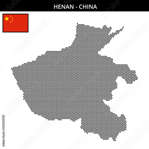 Small hexagonal dotted map of henan in China