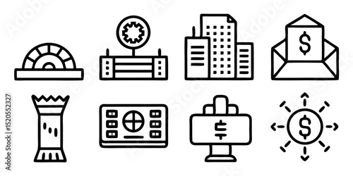 set of vector icons for business