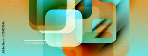 Abstract geometric pattern. Overlapping squares create vibrant color transitions. Modern design suitable for backgrounds, banners, presentations.