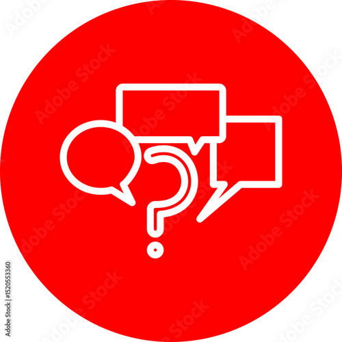 Discussion Question Vector Line White Circle Red