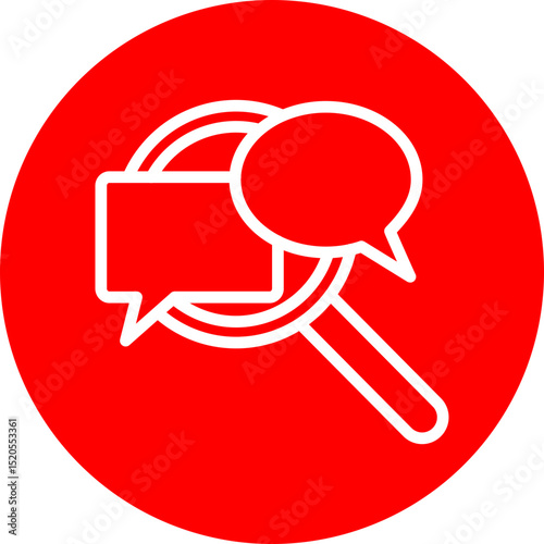 Inquiry Bubble Vector Line White Circle Red