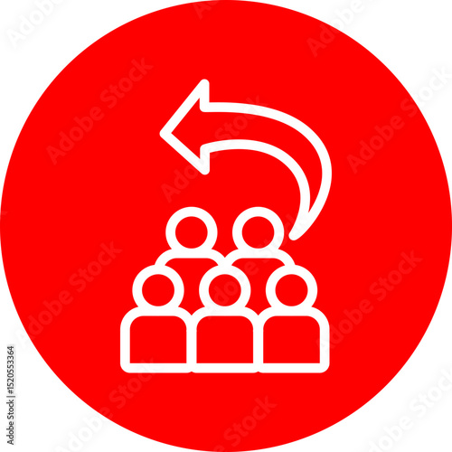 Community Response Vector Line White Circle Red