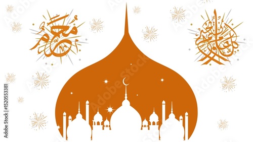 Amazing Islamic New Year Poster Design iIsolated in white Background. Happy Muharram Poster.Ashura Day