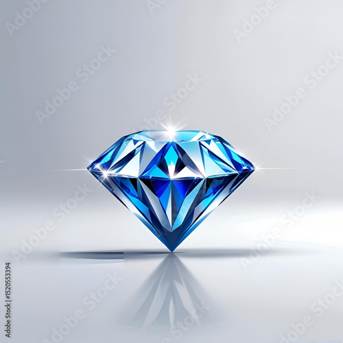 diamond on blue background