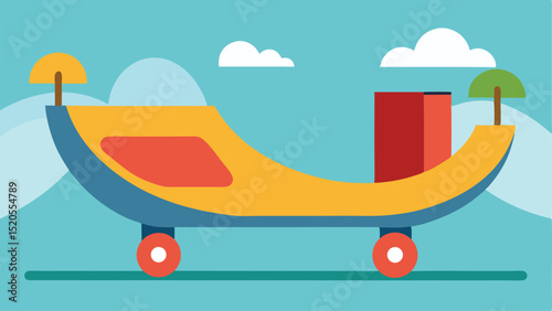 Fun Cartoon Roller Skate Park Creative Design Vector illustration Background