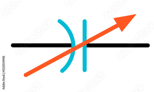 Variable Capacitor Electronic Component Symbol