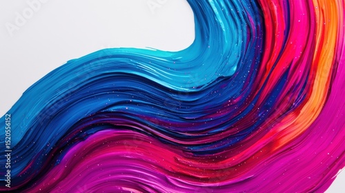 Vibrant abstract image depicting a luminous cosmic sky with dynamic colorful shooting stars and fluid swirling patterns