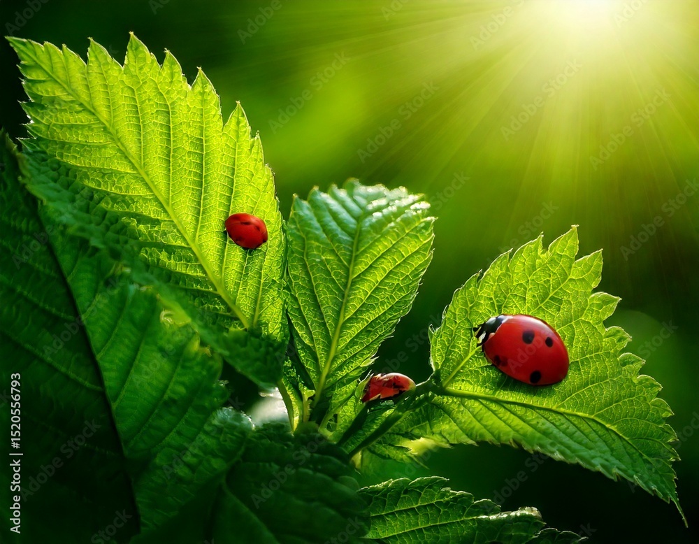 Beautiful juicy leaves, curl plants, two ladybirds macro glows in sun on dark green saturate.jpg Beautiful juicy leaves, curl plants, two ladybirds macro glows in sun on dark green saturate.jpg