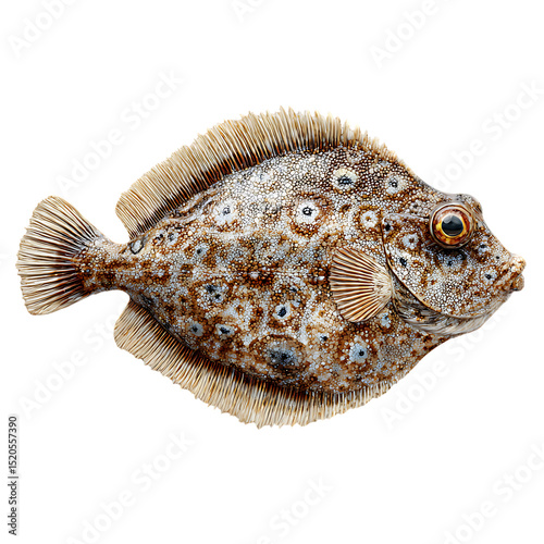 Flounder Fish with Transparent Background Isolated Closeup Animal Marine Wildlife Sea Life