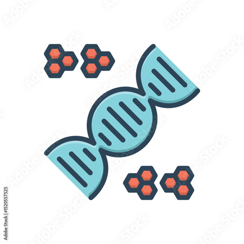 Color illustration icon for dna