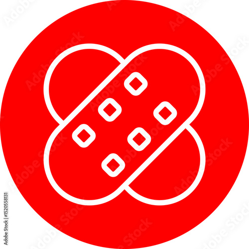 Bandage Vector Line White Circle Red