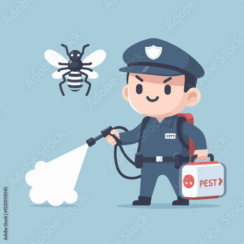 illustration of someone exterminating insects