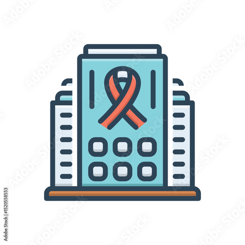 Color illustration icon for aids center