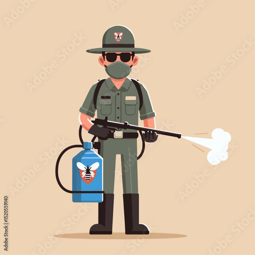 illustration of someone exterminating insects