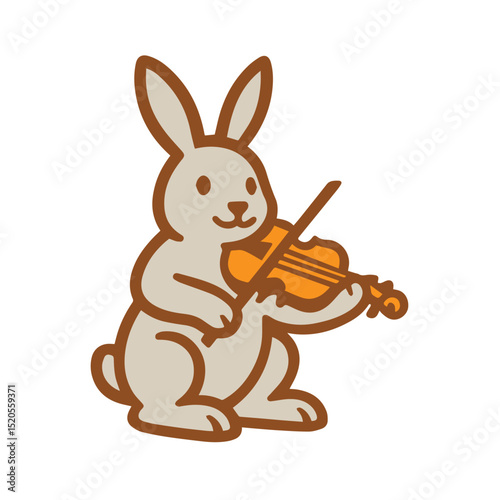 A cute bunny playing the violin