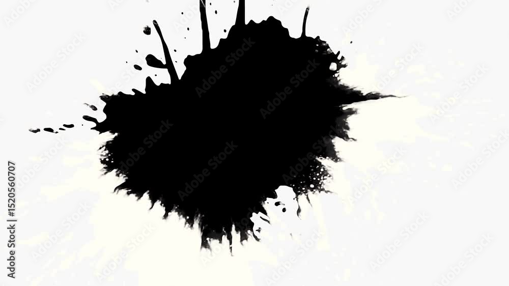 Black ink stain spreading in water, Ink transition splatter in water black watercolor ink drops background,
artistic ink splatter splash effect, Ink Drops Transition on Black Background 4k