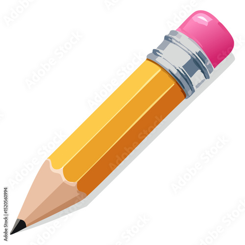 A sharpened pencil with a pink eraser on top, placed diagonally across the frame. 