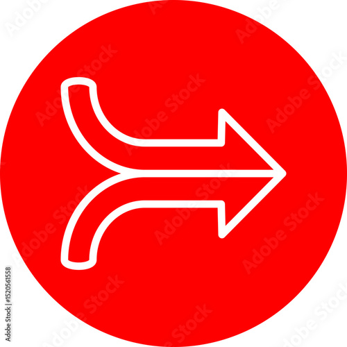 Merge Arrows Vector Line Icon Design