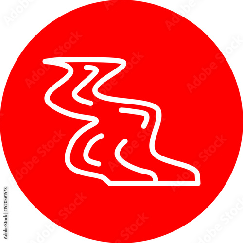 River Flow Vector Line Icon Design
