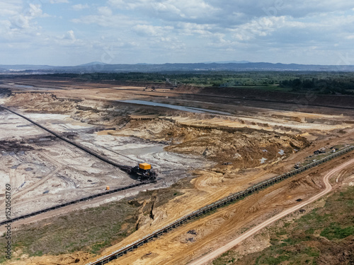 Kolubara pit on coal mining by the open way. Lazarevac, Serbia.