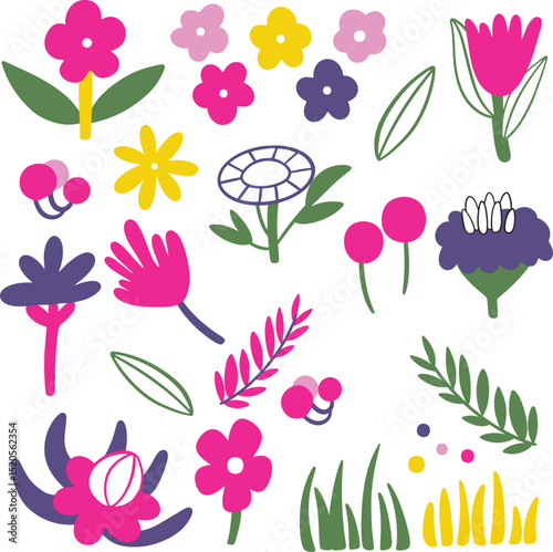 Abstract and Simple Floral Elements
